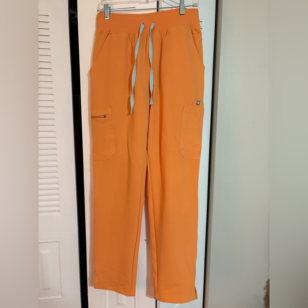 Figs Shaka Orange High Waisted Yola - Skinny Scrub Pant